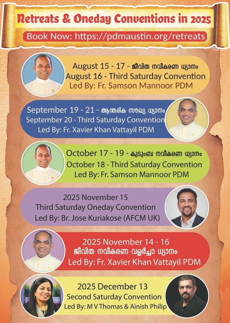 Upcoming Retreats and 3rd Saturday Conventions -2025