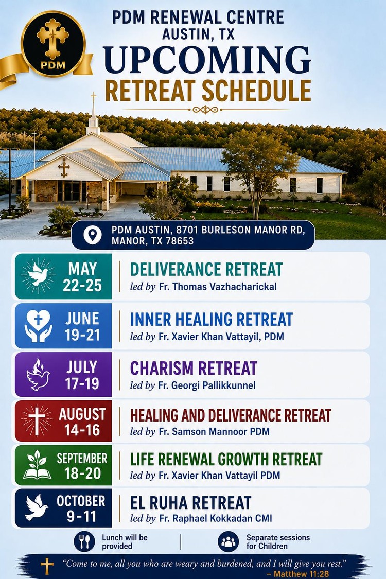 Upcoming Retreats - May 2026 - October 2026